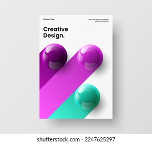 Resumen del concepto de rótulo de esferas 3D. Ilustración de diseño vectorial de presentación única.