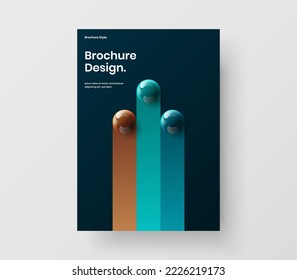 Abstrakte 3D-Sphären-Präsentation Illustration. Creative Banner A4 Design Vektorkonzept.