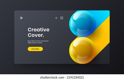 Abstract 3D spheres site concept. Amazing handbill vector design layout.