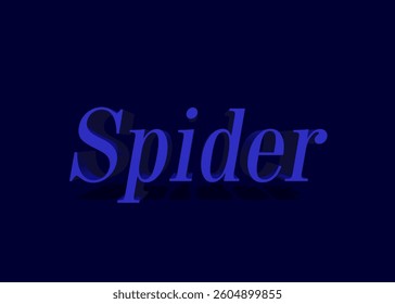 Abstract 3D Spider Text Effect Design Blue Background