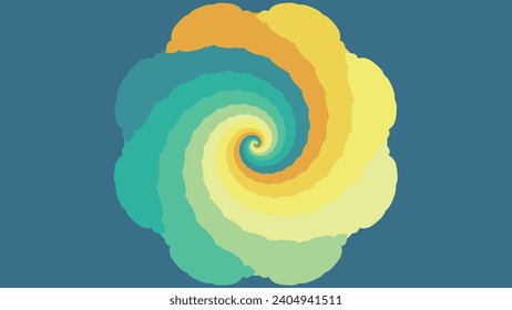 Abstract 3d spiral rainbow color spinning background.
