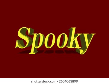 Abstract 3D Spooky Text Effect Design Red Background