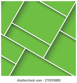 Abstract 3D square background, green tiles, geometric, vector illustration