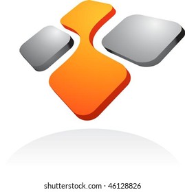 Abstract 3D square design element - vector illustration