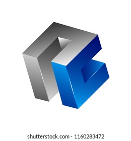 Abstract 3d square logo design, Corner geometric shape, symmetric symbol, square icon, square shape Company logo