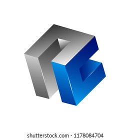 Abstract 3d square logo design, Corner geometric shape, symmetric symbol, square icon, square shape Company logo