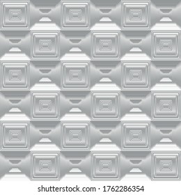 Abstract 3d square mosaic shapes seamless pattern background, vector design.