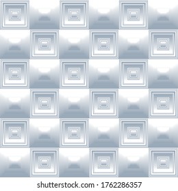 Abstract 3d square mosaic shapes seamless pattern background, vector design.