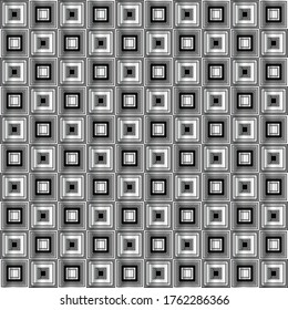 Abstract 3d square mosaic shapes seamless pattern background, vector design.
