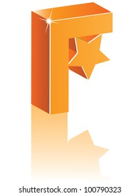 Abstract 3D Star Alphabet Letter F