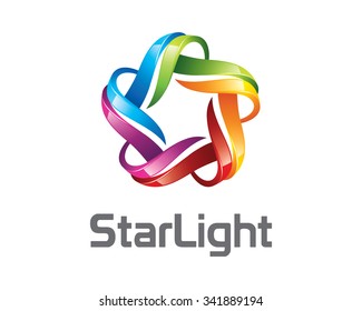 Abstract 3D star business identity logo template. 3D Star vector logo design branding corporate identity. 3D modern star vector .