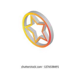 Abstract 3d star icon vector illustration