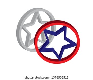 Abstract 3d star icon vector illustration