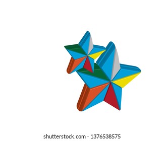 Abstract 3d star icon vector illustration