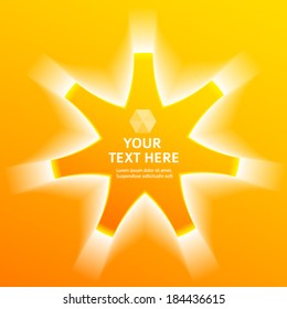 Abstract 3d star on orange background. Design elements for business presentation template or brochure layout, cover book or web banner. Vector illustration EPS 10