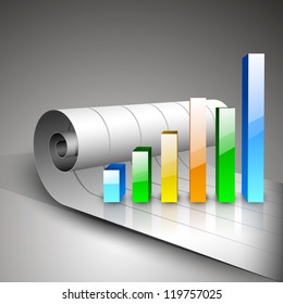 Abstract 3D statistics background, Business concept. EPS 10.