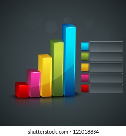 Abstract 3D statistics, business growth background. EPS 10.