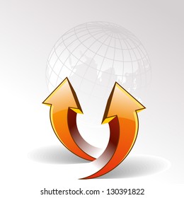 Abstract 3D statistics, business growth background showing by an arrow. EPS 10.