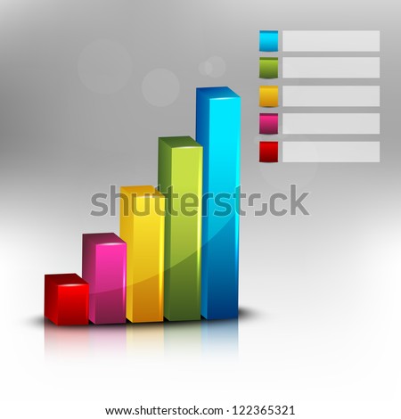 Abstract 3D statistics, business growth background. EPS 10.