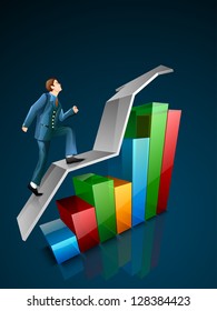 Abstract 3D statistics, business profit and loss background. EPS 10.