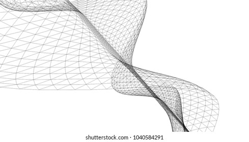 Abstract 3d structure. Geometric background