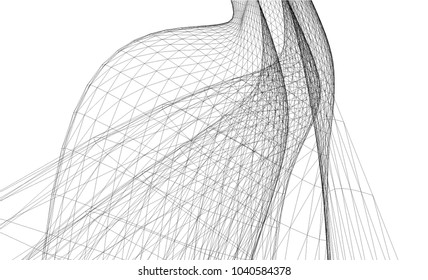 Abstract 3d structure. Geometric background