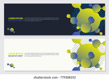 Abstract 3D Style Banner Design on Dark and Light Background, Place for text, great for Web, Presentation