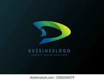 Abstract 3D Style Green and Blue Logo Concept for business company.