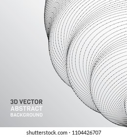 Abstract 3d surface. Distortion of space and matter. Modern technology for designing volume objects.