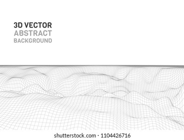 Abstract 3d surface. Distortion of space and matter. Modern technology for designing volume objects.