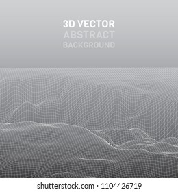 Abstract 3d surface. Distortion of space and matter. Modern technology for designing volume objects.