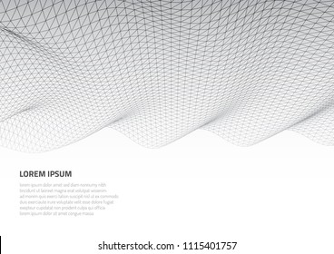 Abstract 3d surface. Distortion of space and matter. Modern technology for designing volume objects.