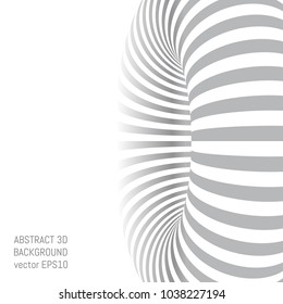 Abstract 3D surface. The illusion of distortion of space.