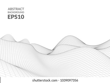 Abstract 3D surface. The illusion of distortion of space.
