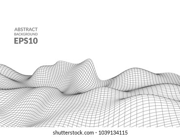 Abstract 3D surface. The illusion of distortion of space.