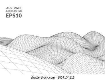 Abstract 3D surface. The illusion of distortion of space.
