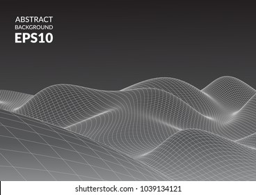Abstract 3D surface. The illusion of distortion of space.