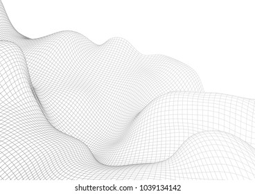 Abstract 3D surface. The illusion of distortion of space.