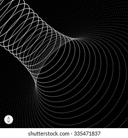 Abstract 3d Surface Looks Like Funnel. Futuristic Technology Style. Perspective Grid Background Texture. Vector Illustration.