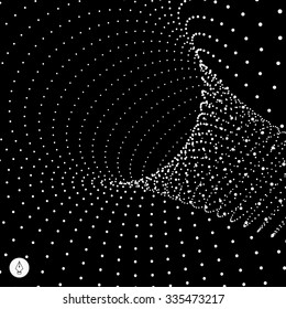 Resumen La Superficie 3d Parece Embudo. Estilo Tecnológico Futurista. Textura de fondo de cuadrícula de perspectiva. Ilustración vectorial.