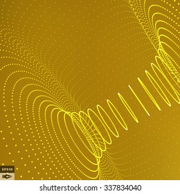 Abstrakte 3D-Oberfläche sieht wie ein Funnel aus. Futuristische Technologie Stil. perspektive Grid-Hintergrundstruktur. Vektorgrafik.
