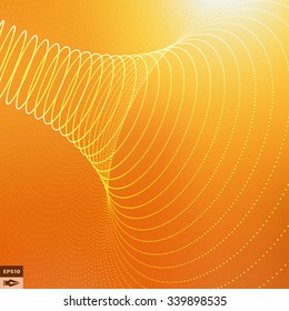 Abstract 3d Surface Looks Like Funnel. Futuristic Technology Style. Perspective Grid Background Texture. Vector Illustration.
