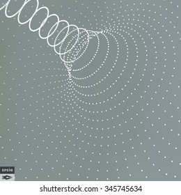 Resumen La Superficie 3d Parece Embudo. Estilo Tecnológico Futurista. Textura de fondo de cuadrícula de perspectiva. Ilustración vectorial.