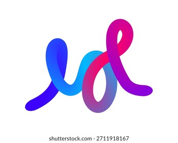 Diseño Abstractas de la cinta del remolino 3D con las líneas fluidas del color del gradiente que forman Formas dinámicas de la onda del arco iris para las ilustraciones y los fondos digitales modernos