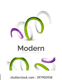 Abstrakte 3D Swirl Band Logo Vorlage mit Visitenkarte Corporate Identity Design. Vektorgrafik