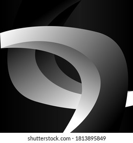 abstract 3d symbol eye black and white technology metal reflection futuristic background