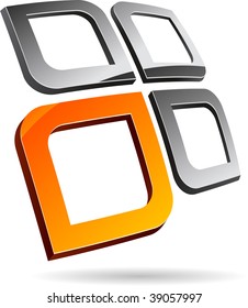 Resumen símbolo 3d. Ilustración vectorial.