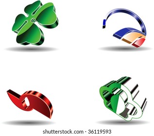 Abstrakte 3D-Symbole.