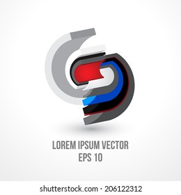 Abstract 3D symbol.Vector illustration