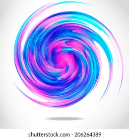 abstract 3d tech spiral circle tornado vector background
